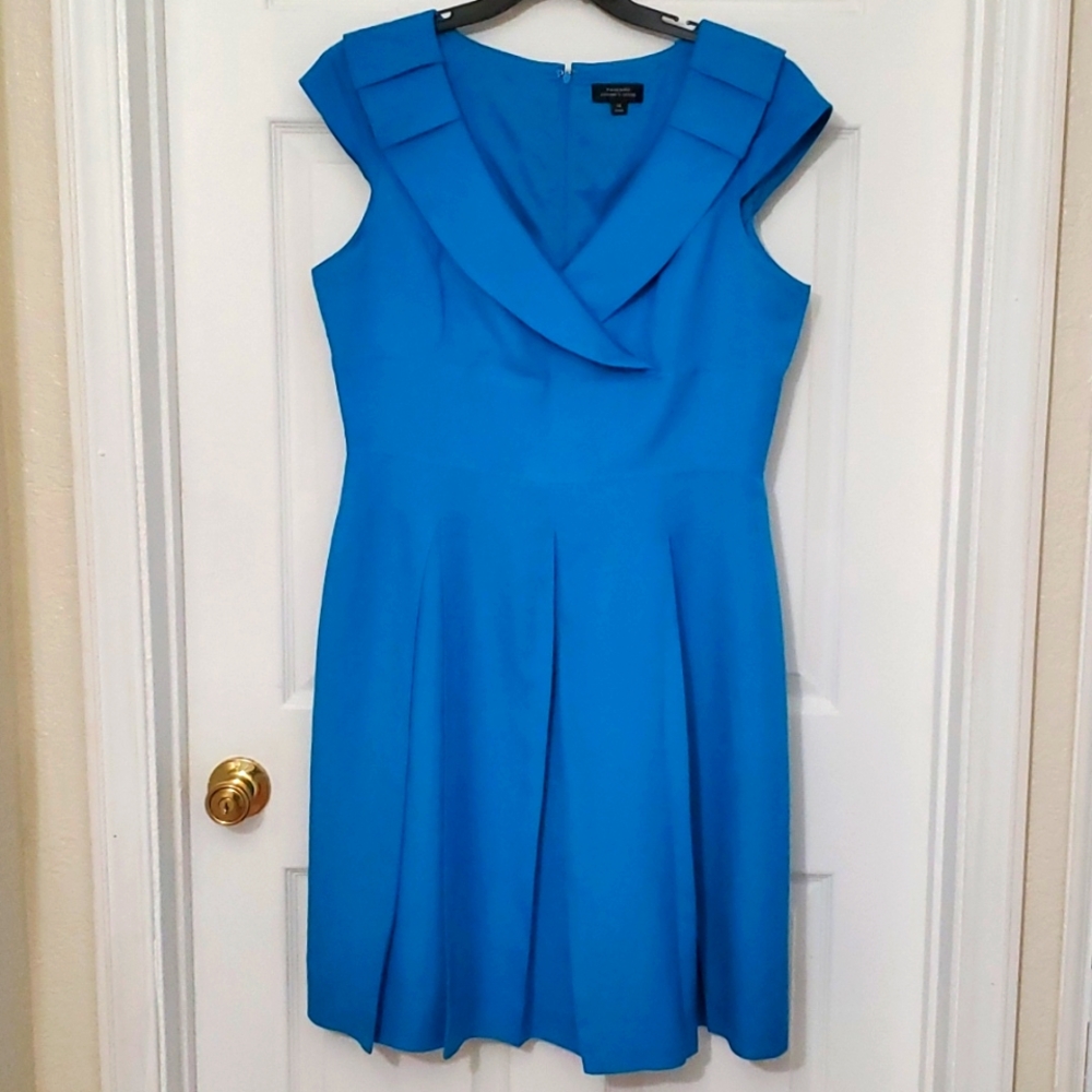 Shocking Blue Linen Dress by Tahari, Size 14